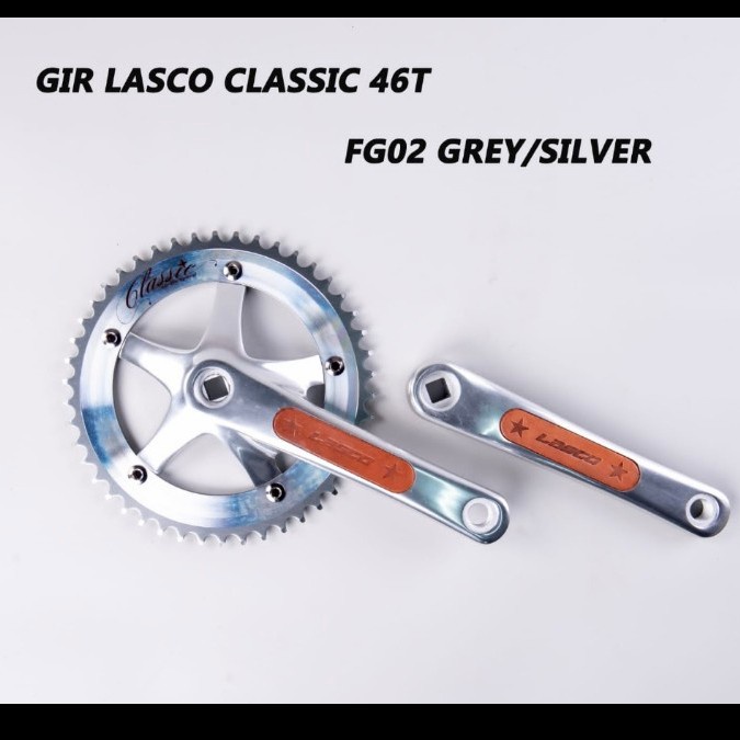Jual CRANK LASCO 46T ALLOY FIXIE BB KOTAK ARM 170 165 BCD 144