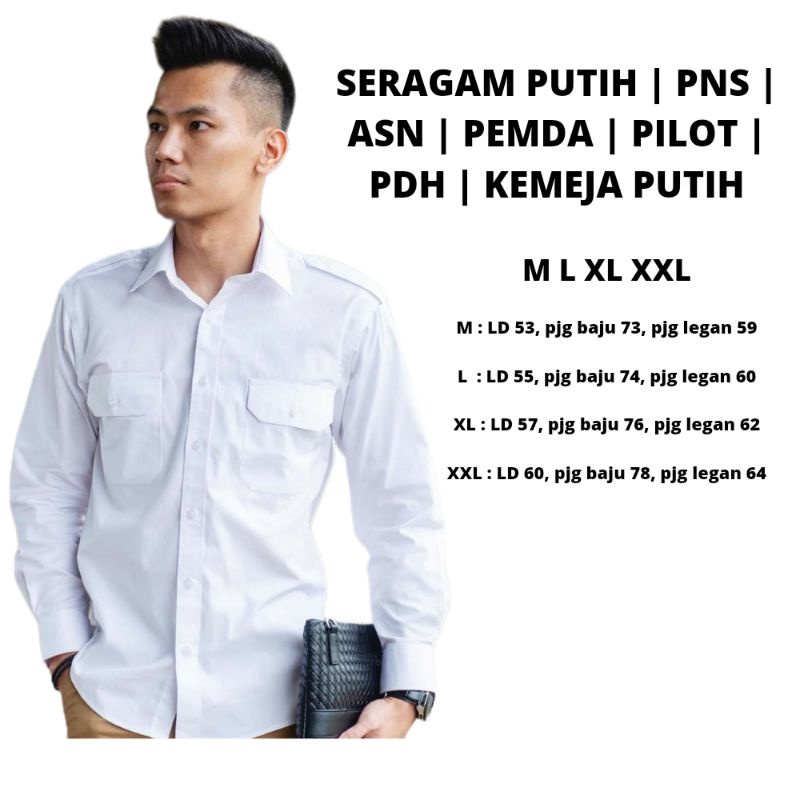 Jual Seragam Kemeja Saku 2 PDH PDL ASN PEMDA PILOT Kemeja Dinas ...