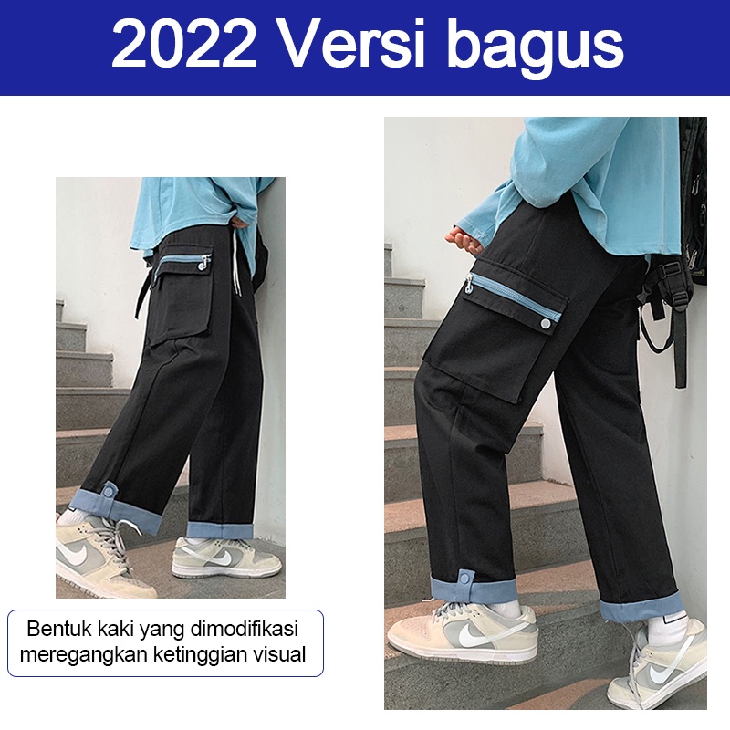 Jual Korean Style 2024 Terbaru Kargo Pria Baggy Pants Celana Kargo ...