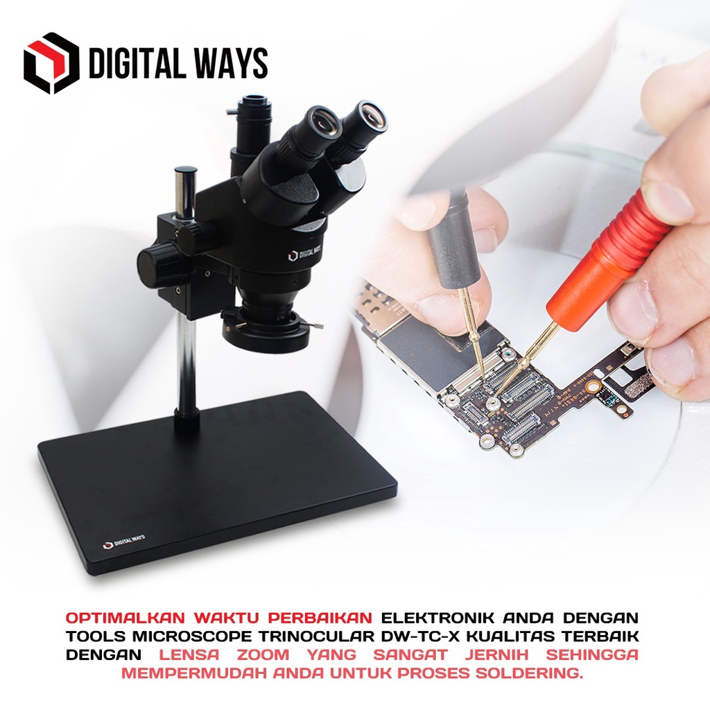 Jual MICROSCOPE TRINOCULAR DIGITAL WAYS DWTCX BONUS LENSA 0.7X