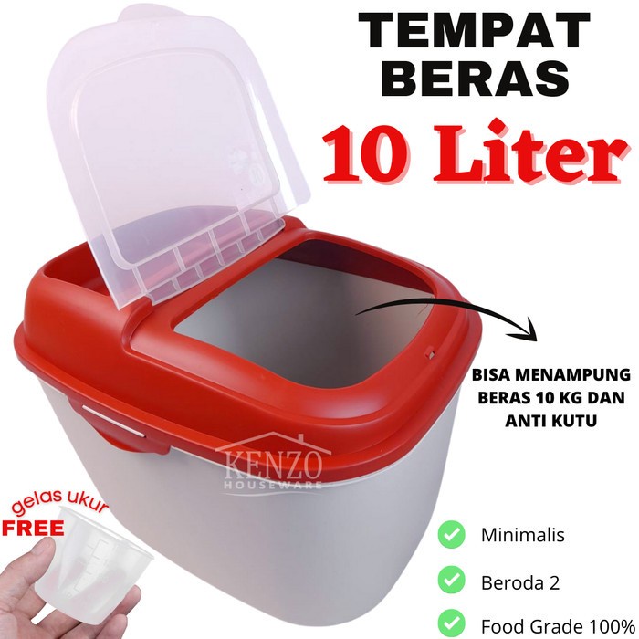 Jual Rice Box 10 LITER TABITHA Tempat Wadah Beras Container Box Beras ...