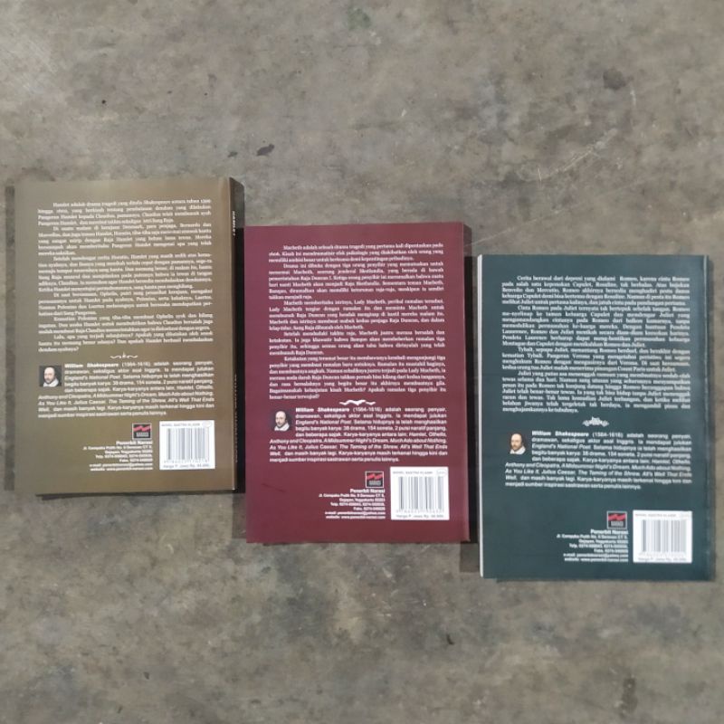 Jual Buku Karya William Shakespeare : Hamlet - Macbeth - Romeo & Juliet ...