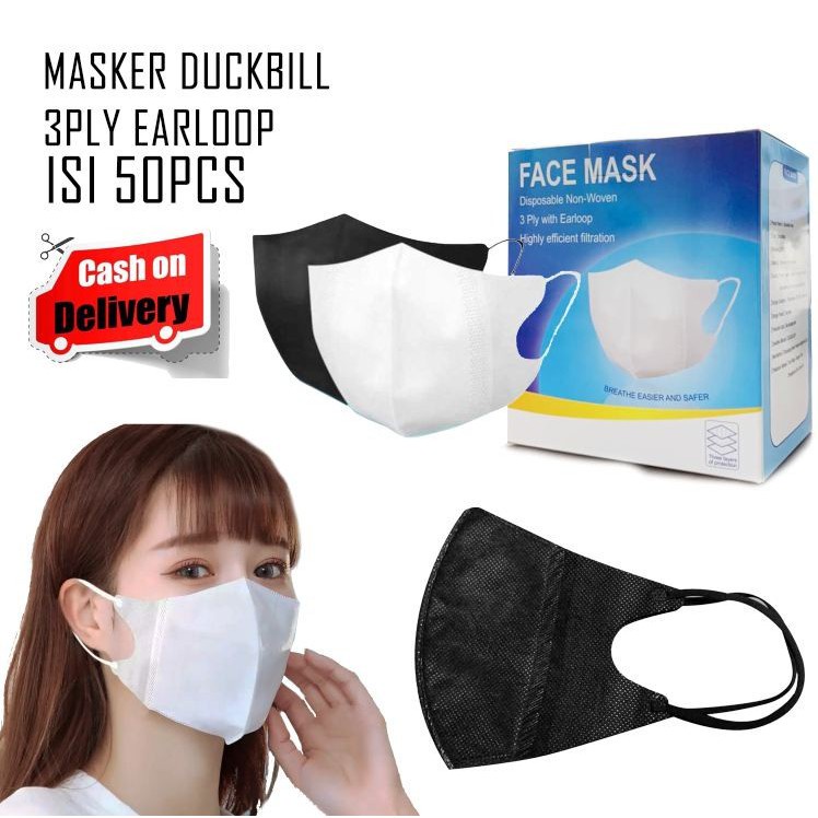 Jual Masker Duckbil / Duckbill 3 Ply Face Mask 1 Box Isi 50 Pcs ...