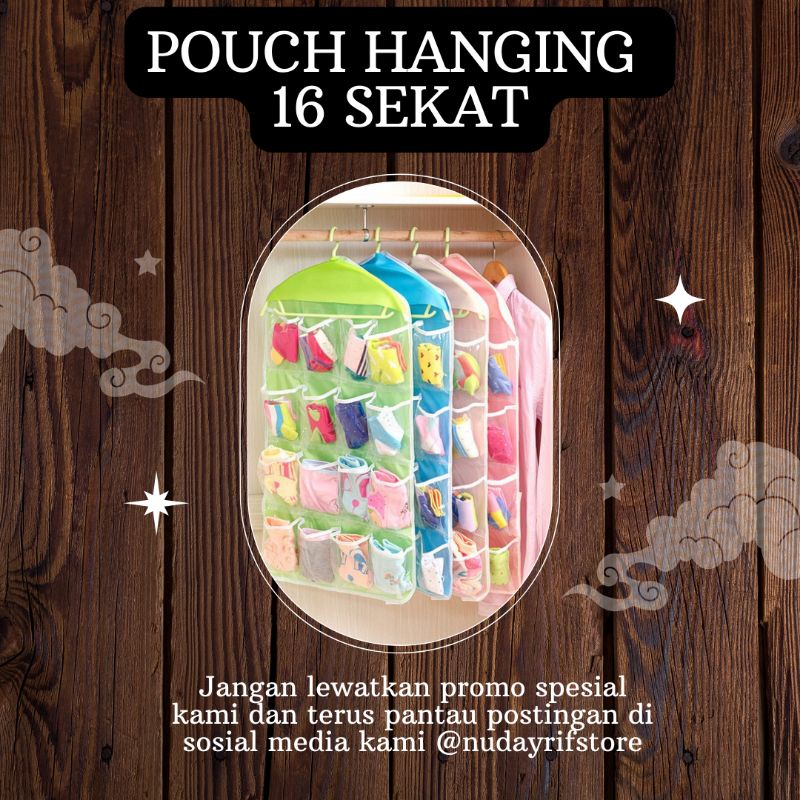 Jual P.10_Pouch Hanging Organizer Gantungan 16 Sekat Korean Underwear ...