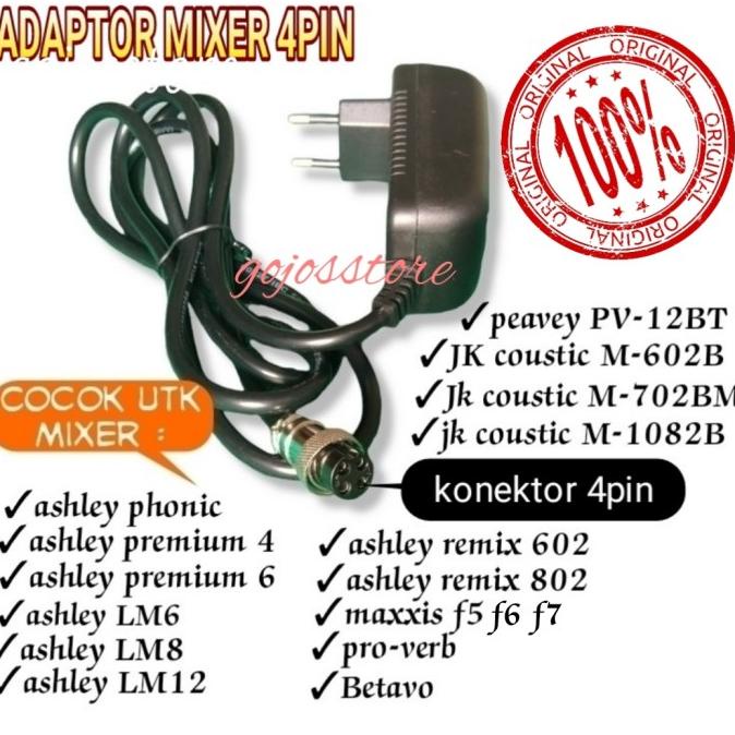 Jual Adaptor Mixer Mikser 4 Pin Lubang Ashley Premium Phonic Betavo