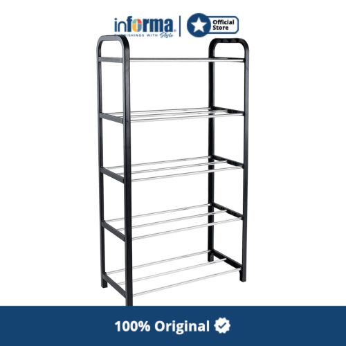 Jual INFORMA - INFORMA 42X20X79 CM RAK SEPATU 5 TINGKAT - HITAM ...