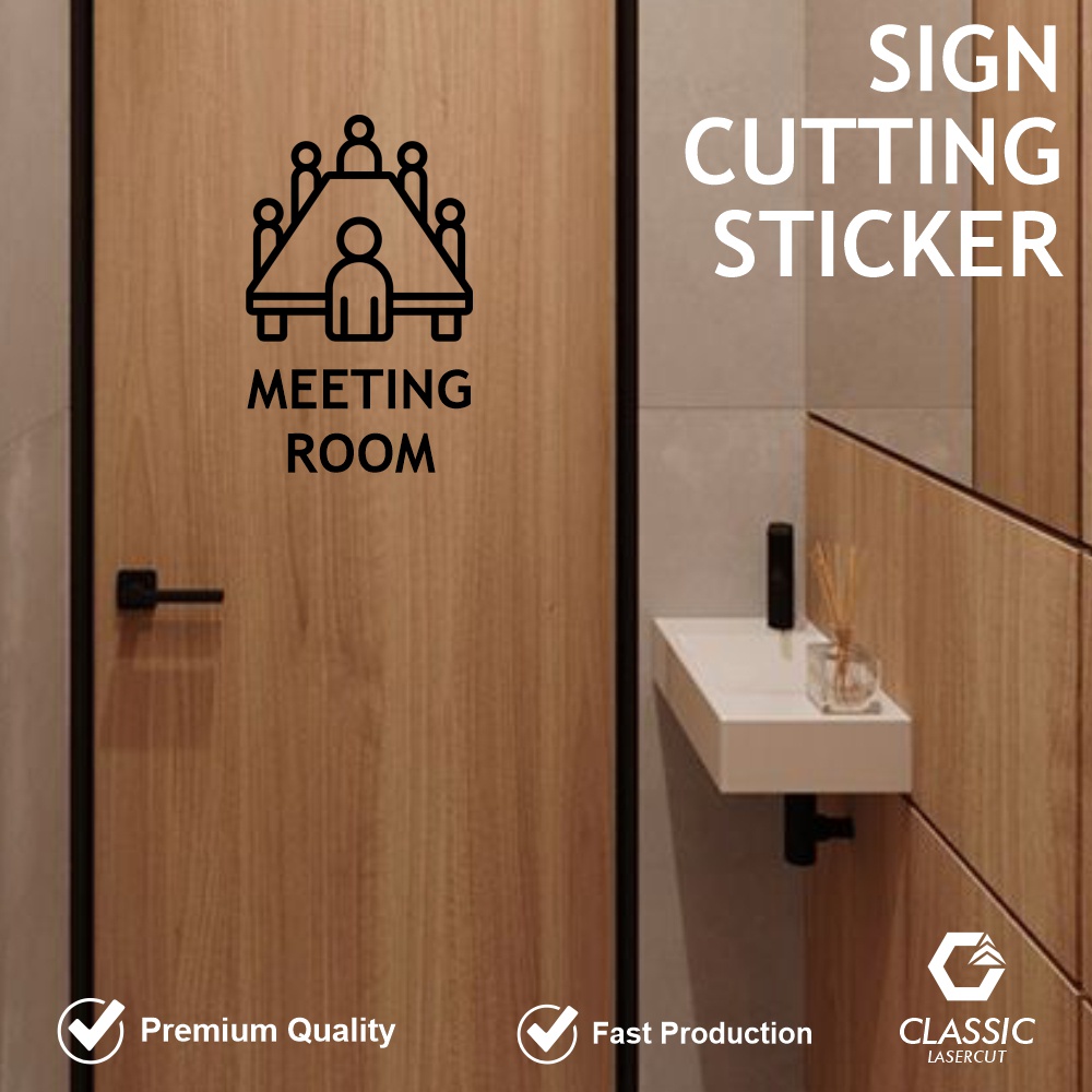 Jual Sign Sticker Meeting Room / Sign Sticker / Sign Pintu 15 x 35cm ...