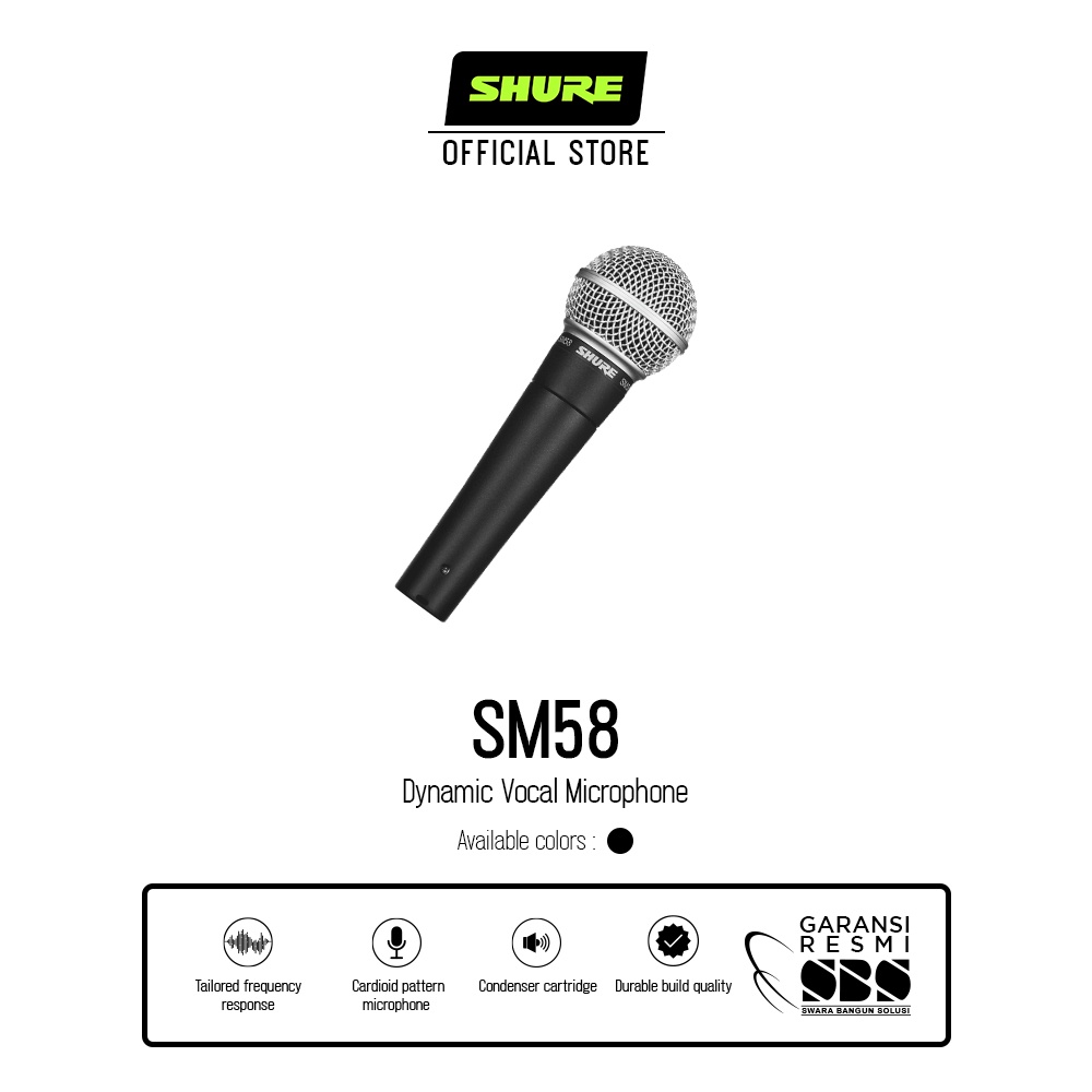 Jual Shure SM58-LC Dynamic Vocal Microphone | Shopee Indonesia