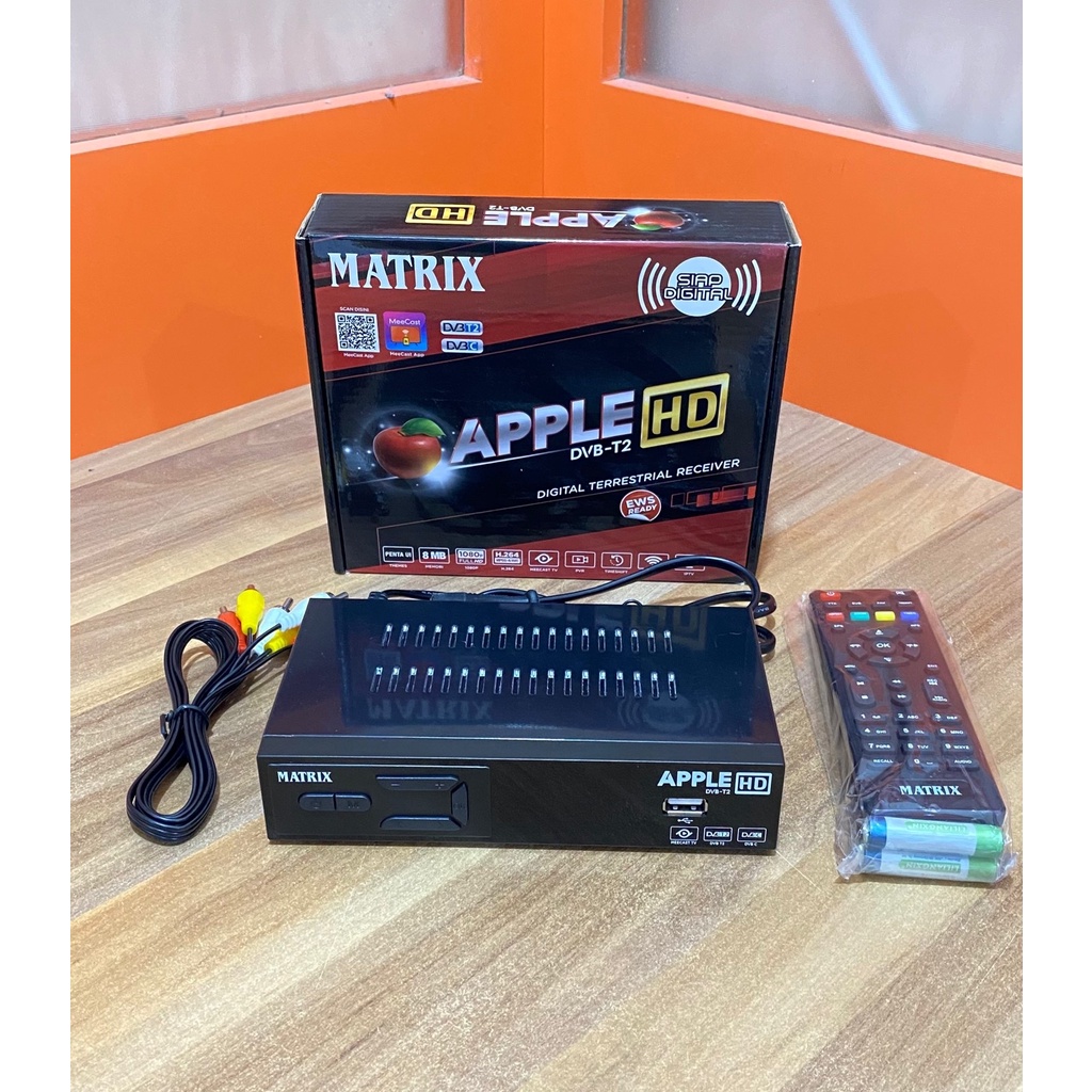 Jual Set Top Box Matrix Apple Merah Sudah SNI Kapasitas 8 MB / Set Top