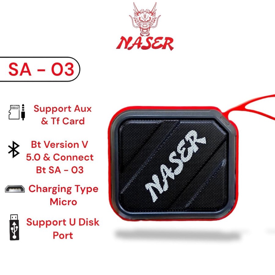 Jual NASER SPEAKER BLUETOOTH SA-03 / Wireless Speaker Bass Portable ...