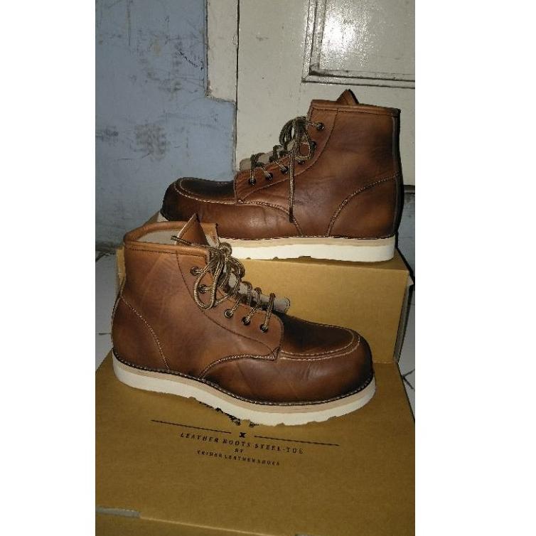 Jual WD4 3TAN5 Sepatu redwing moctoe boot safety kulit ll Red wing shoes ll sepatu xrider safety boot kulit asli Kekinian Shopee Indonesia