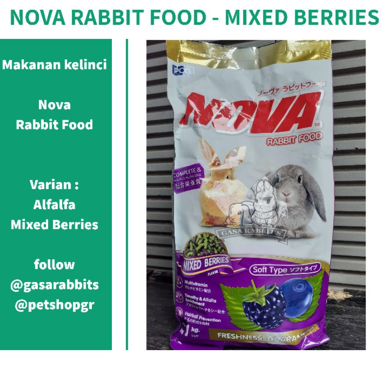 Jual PELET KELINCI NOVA 1 KG NOVA RABBIT FOOD MAKANAN KELINCI NOVA NOVA KELINCI PELET