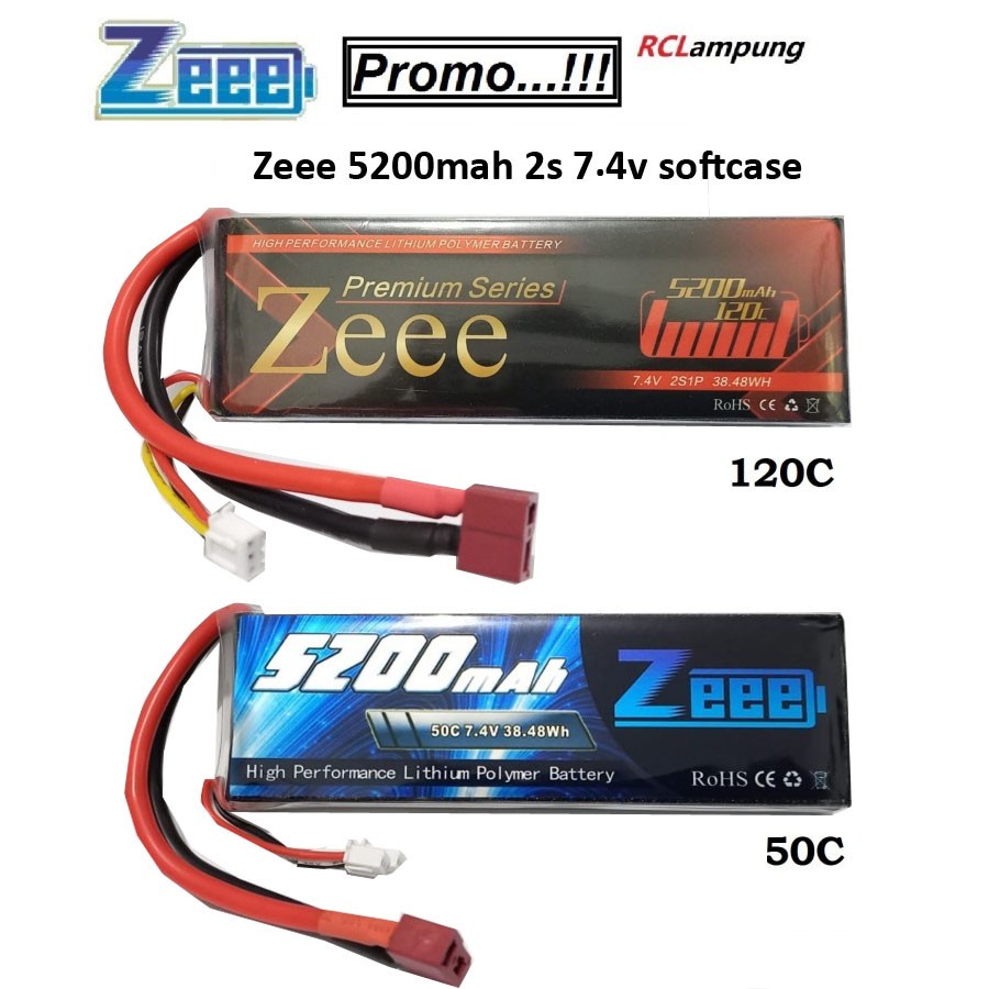 Jual Zeee 5200mah 2s 7 4v 50c 120c Premium Series Lipo Battery Softcase