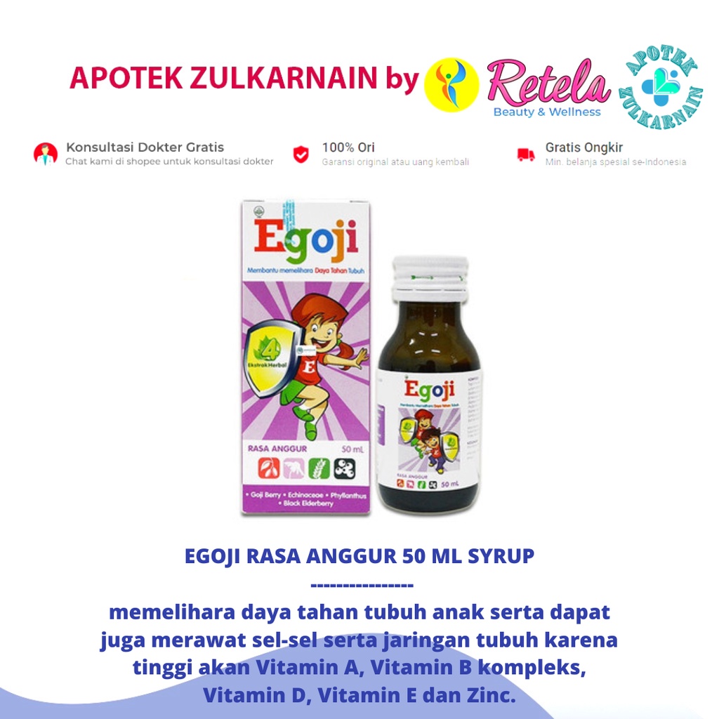 Jual Egoji Rasa Anggur 50 Ml/ Daya Tahan Tubuh Anak | Shopee Indonesia