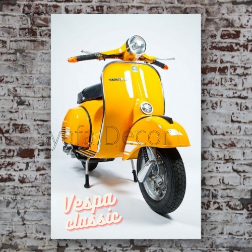 Jual Poster Motor Vespa - Hiasan dinding motor klasik - Poster Retro ...