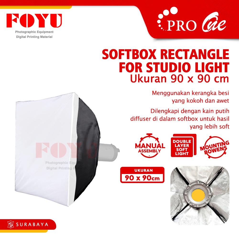 Jual Pro One | Softbox Rectangle for Studio Flash Light Continuous ...