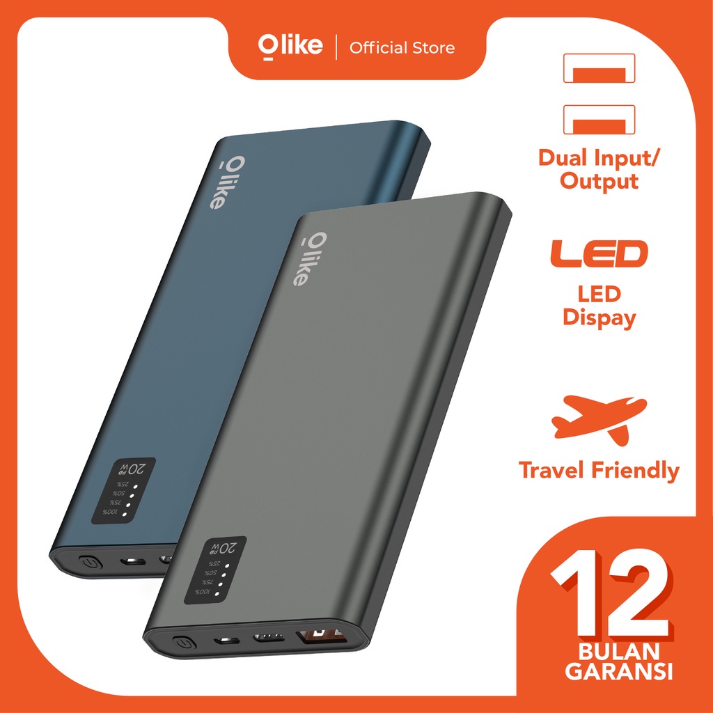 Jual POWER BANK Olike P2 Fast Charging 10000mAh 3A 20Watt Dual Output