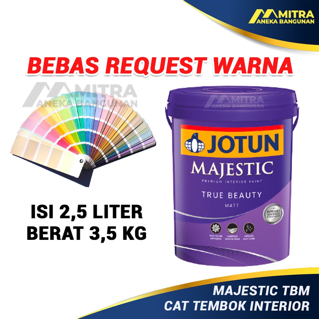 Jual Cat Tembok Interior Jotun Majestic True Beauty Matt 25 Liter Bisa Custom Warna Tinting 6030