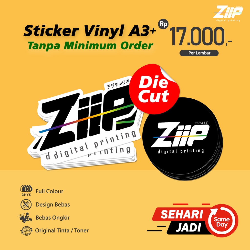 Jual Cetak Sticker Label Vinyl A3 Include Die Cut Tanpa Minimum Order Shopee Indonesia 3015