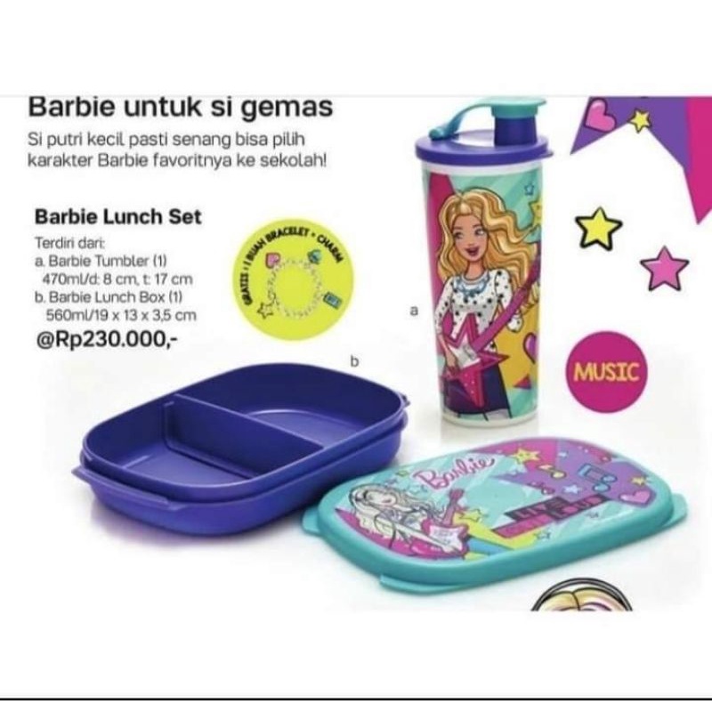 Jual Barbie Lunch Set tempat bekal anak biru Shopee Indonesia