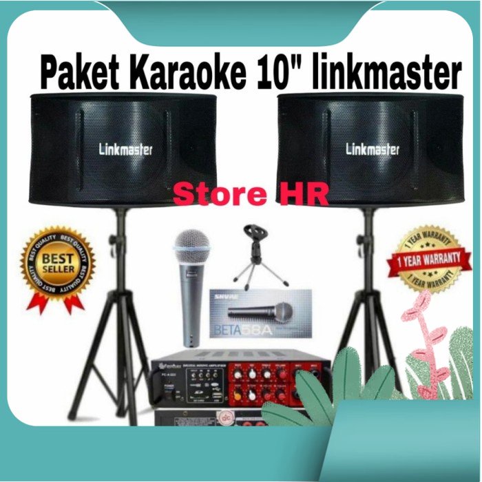 Jual paket sound system karaoke speaker linkmaster 10" amplifier