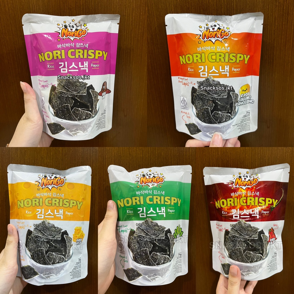 Jual NoriGo Nori Seaweed Rumput Laut Crispy Balado/Original/Cheese Keju