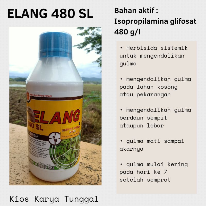 Jual Herbisida Elang 480 Sl 1 Liter Racun Rumput Liar Shopee Indonesia