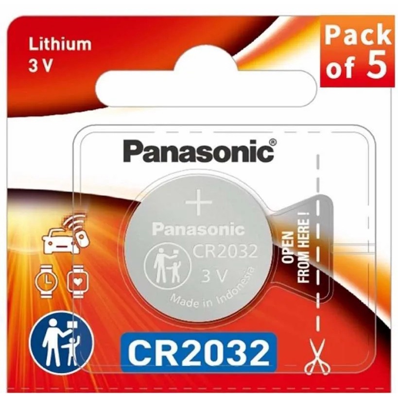 Jual Baterai CR2032 Panasonic Original Battery CR-2032/5BE Lithium 3V ...