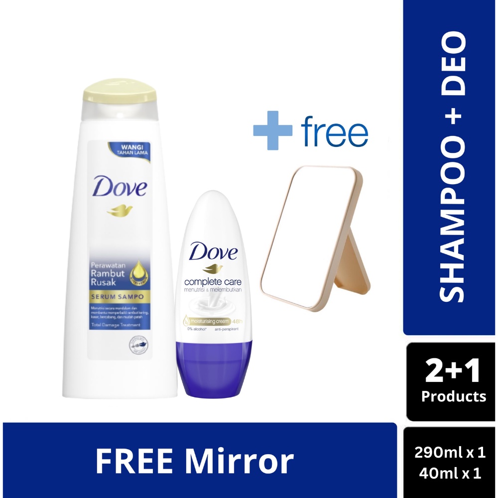 Jual Beli Dove Perawatan Rambut Rusak 290ml And Dove Deo Complete Care Roll On Free Mirror 9331