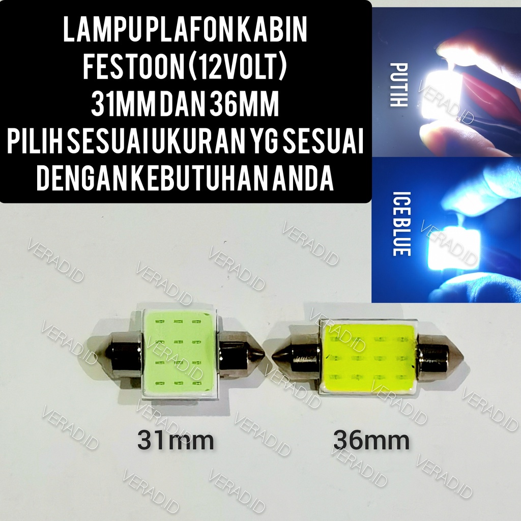 Jual Lampu Kabin Led Plafon Cabin Mobil Cob Plasma 31mm 36mm 12v