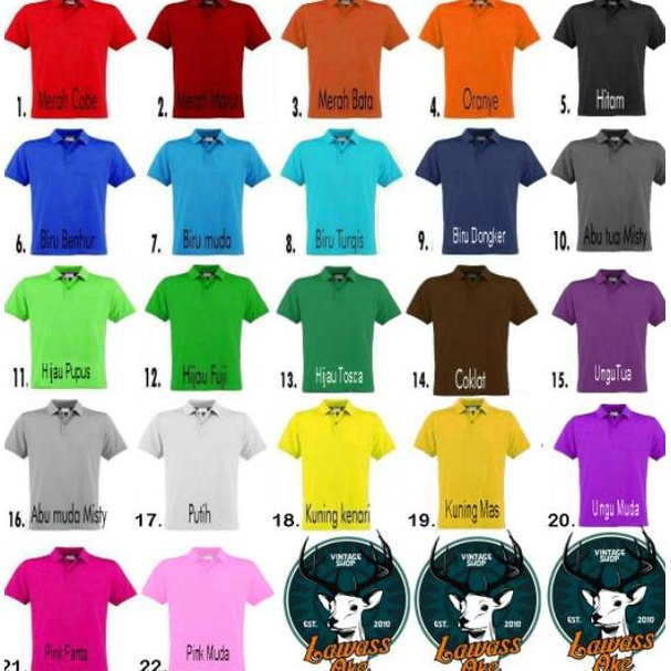 Jual Hot Sale Baju Polo Shirt Size Bigsize Lebar 60Cm Polos / Kaos