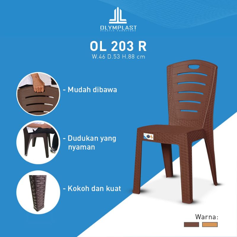 Jual KURSI PLASTIK OLYMPLAST/KURSI SANTAI/KURSI MAKAN/KURSI TERAS/KURSI