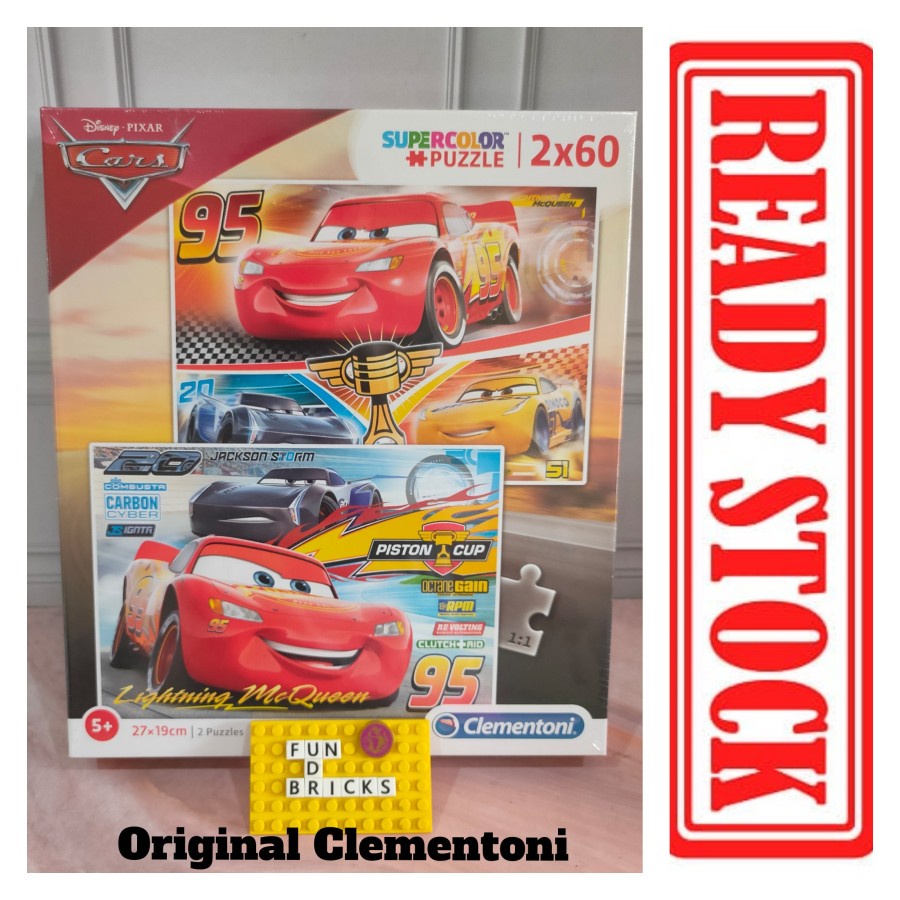 Jual Clementoni Cars Lightning Mcqueen Puzzle Supercolor 2x60 | Shopee ...