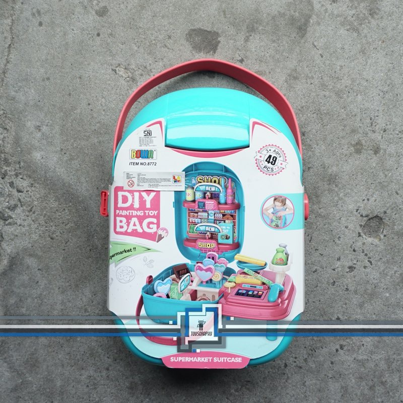 Jual Boley DIY Painting Toy Bag Supermarket Suitcase Pop Up Store Koper