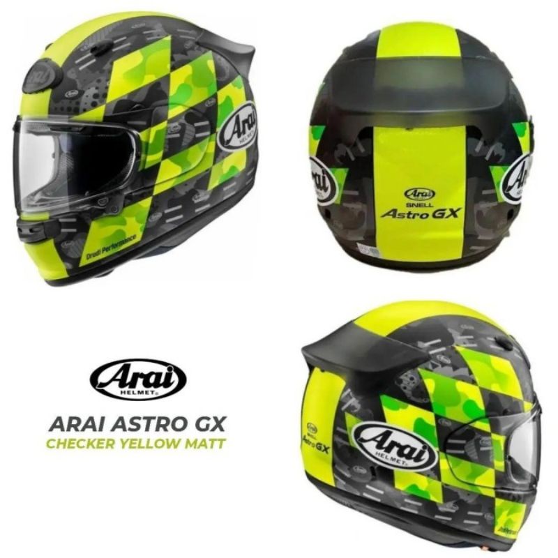 Jual Arai Astro GX Checker Yellow Made In Japan | Shopee Indonesia