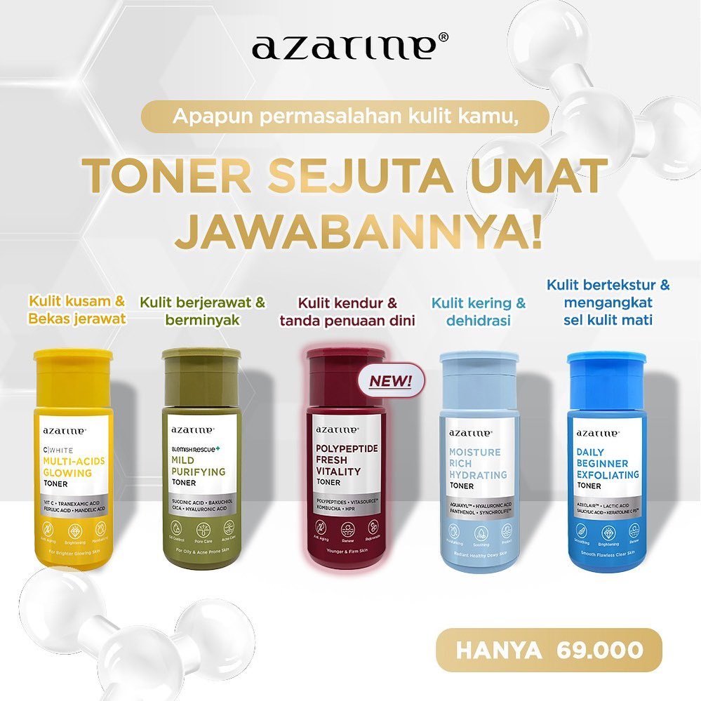 Jual Azarine Beginner Exfoliating Toner Mild Purifiying Toner Moisture Hydrating Toner