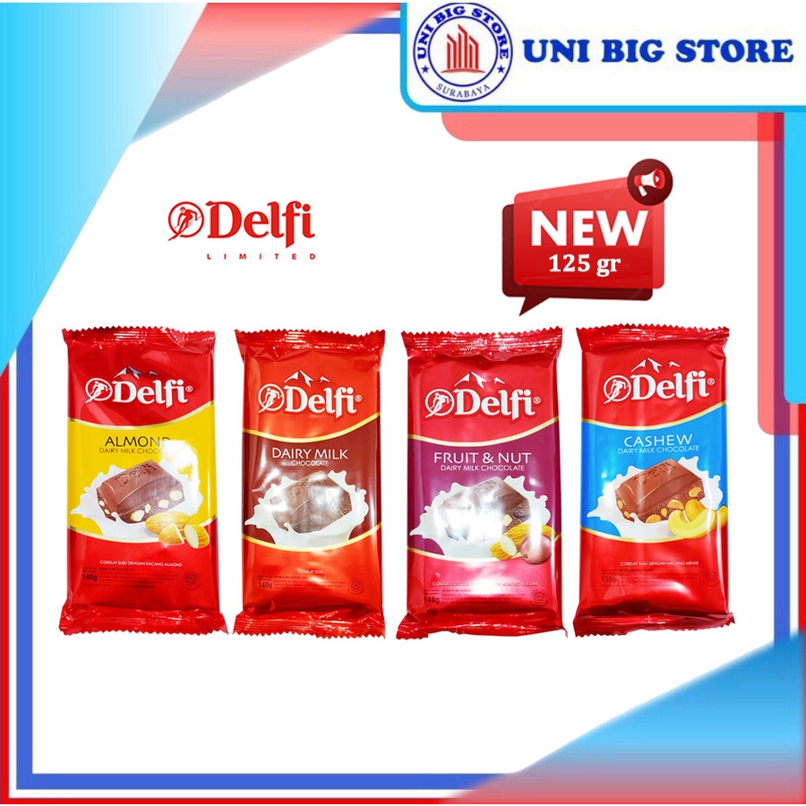 Jual Delfi Dairy Milk Chocolate Almond Cashew 125 gr Fruit Nut 140 g