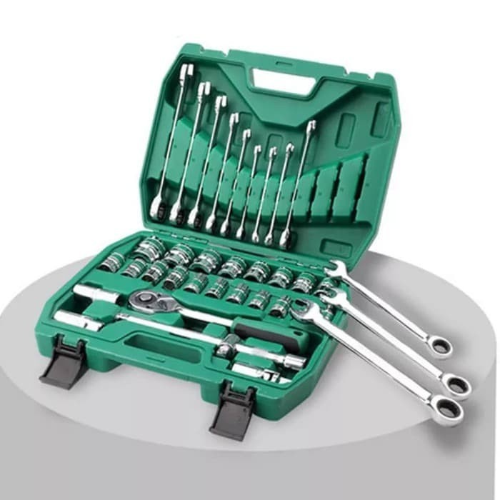 Jual Shock Kunci Sok Shock Soket Kunci Ring Pas Set Toolbox 36Pcs ...