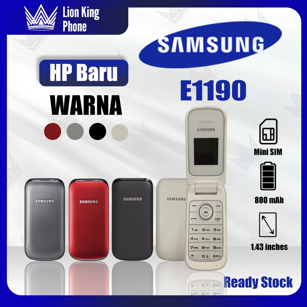 Jual Samsung Lipat E1190 GSM 2G mobile phone Flip phone Bluetooth phone