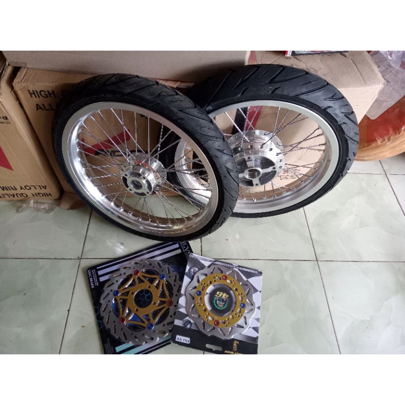 Jual velg jari jari ninja r/rr tapak lebar 215/185x17 plus ban | Shopee ...
