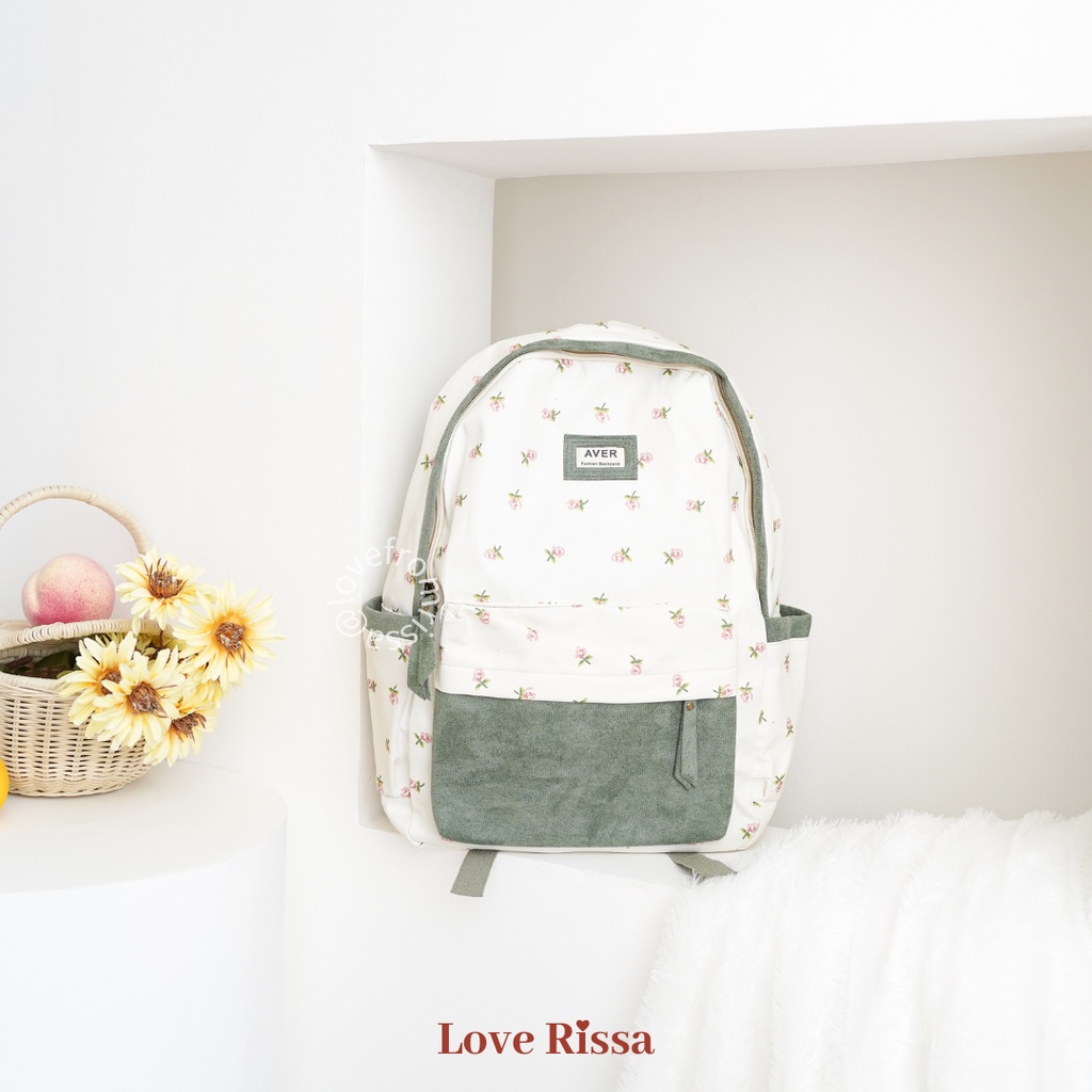 Jual [RISSA] Ransel Fleur Vintage Backpack Ransel Motif Bunga Vintage ...