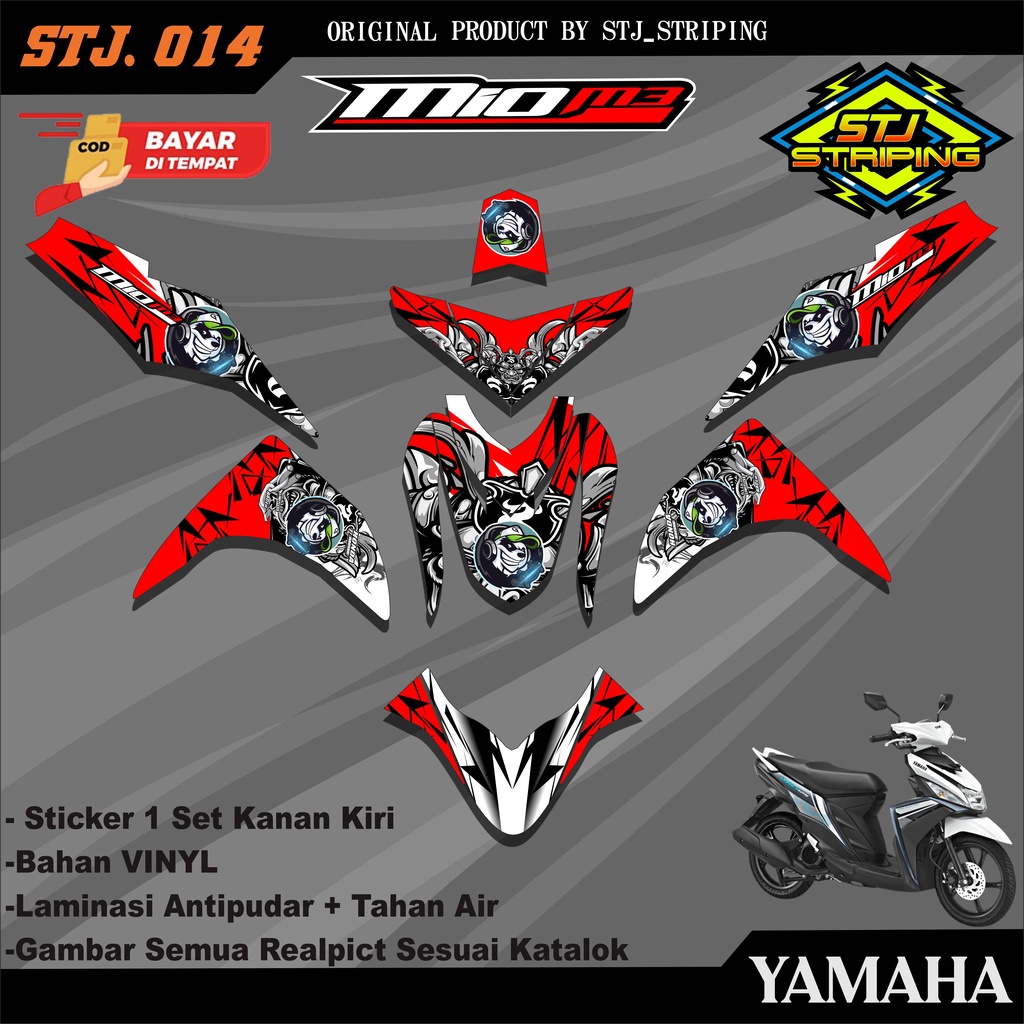 Jual Sticker Decal Full Body Mio M Stiker Striping Decal Variasi Motor Mio M Desain Racing