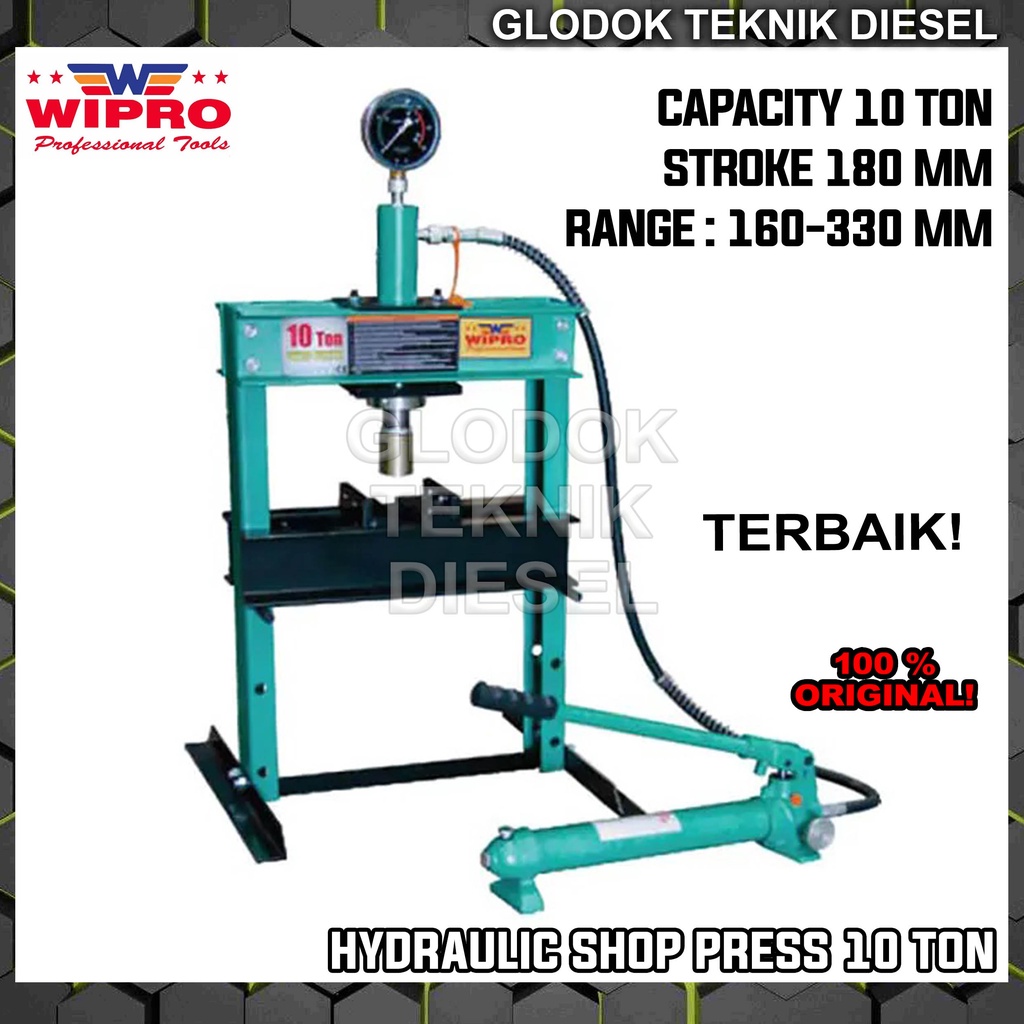 Jual WIPRO Hydraulic Shop Press 10 Ton Mesin Alat Hidrolik Pres