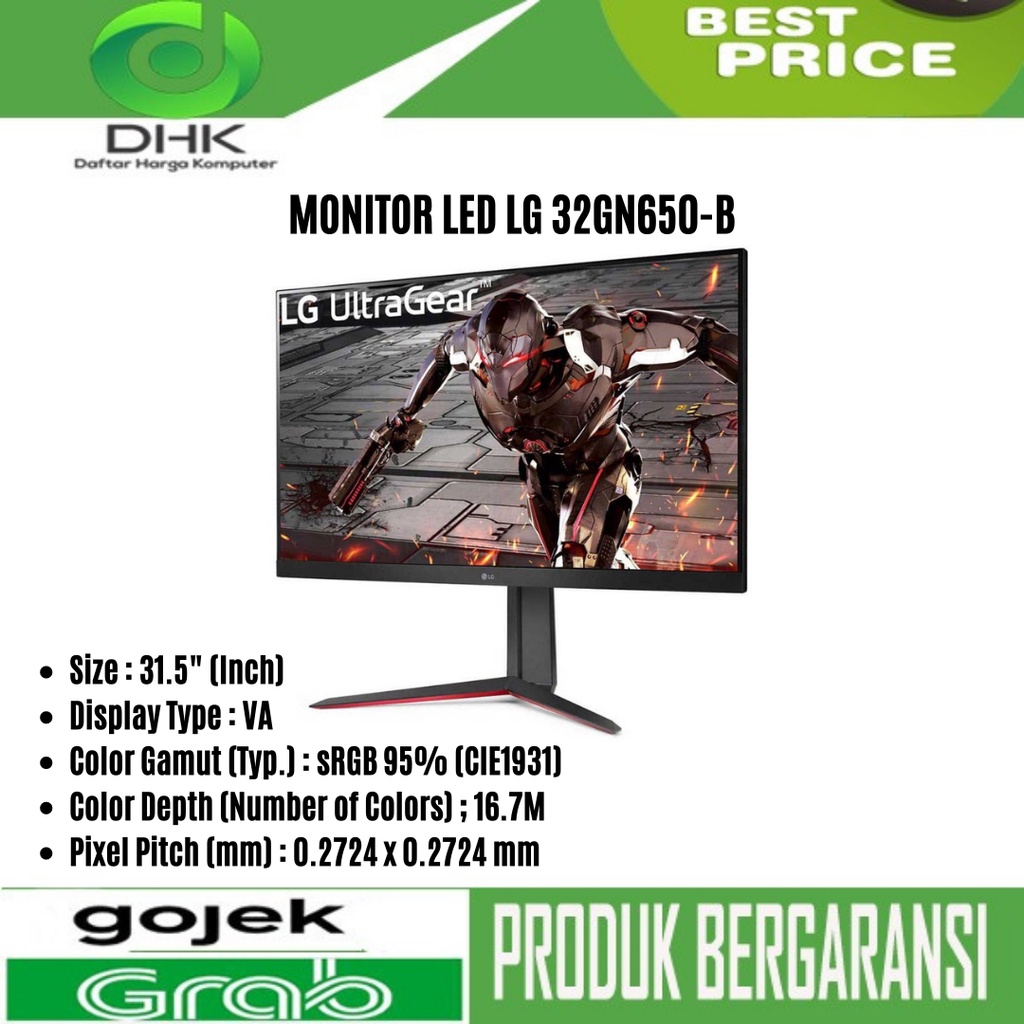 Jual Monitor LED LG 32GN650-B 32" UltraGear QHD 165Hz HDR10 | Shopee ...