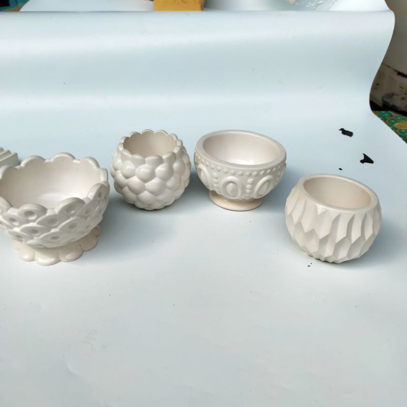 Jual pot sukulen bentuk cawan bulat || pot semen || aesthetic ...