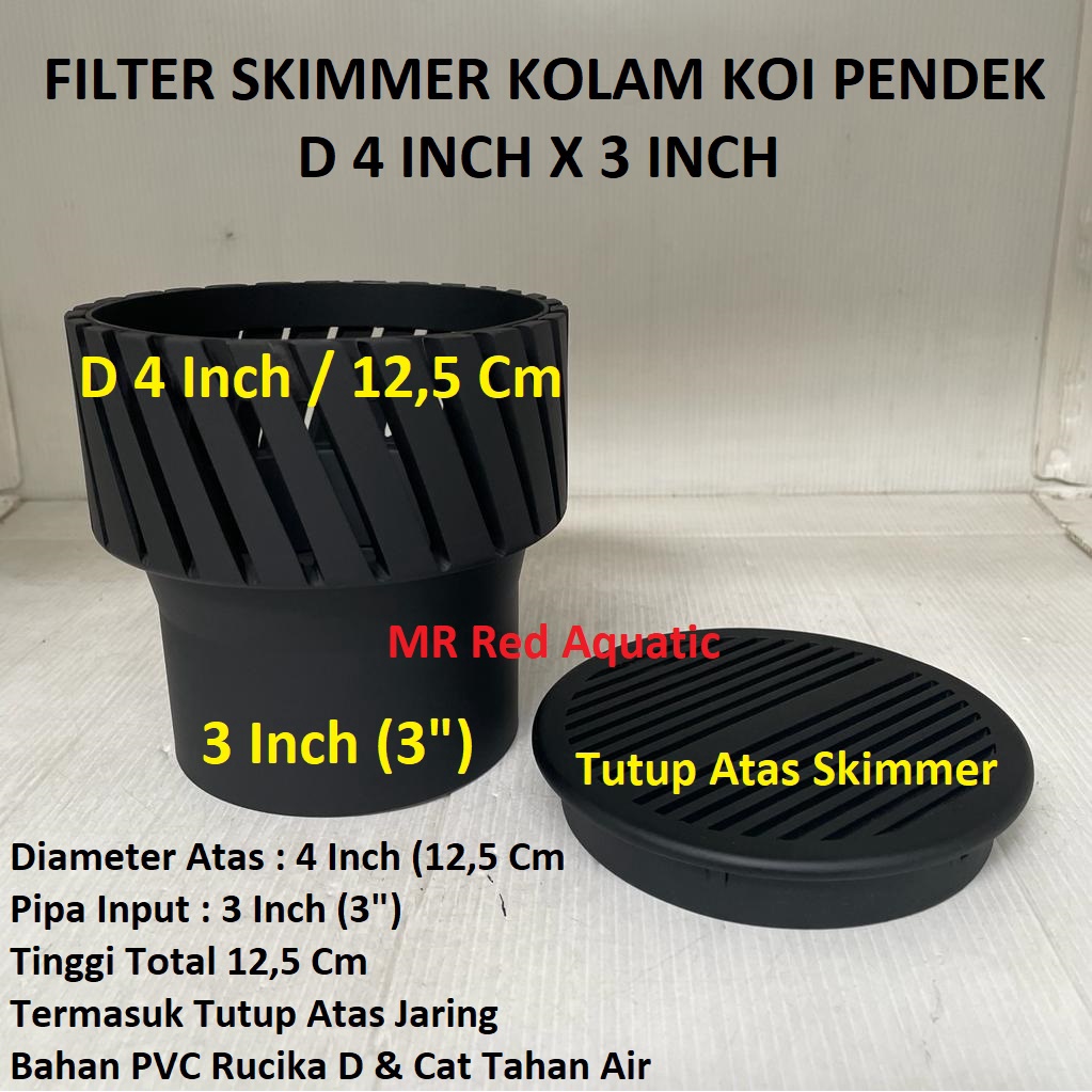 Jual Skimmer Kolam Koi D 4 x 3 Inch Pendek Filter Skimer Vacuum Pipa 3" Shopee Indonesia