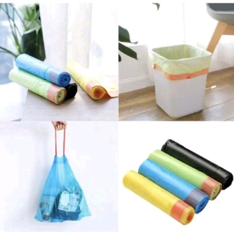 Jual Kantong Plastik Sampah Roll Dengan Tali 45x50cm Isi 15 Lembar Kantong Plastik Shopee 8601