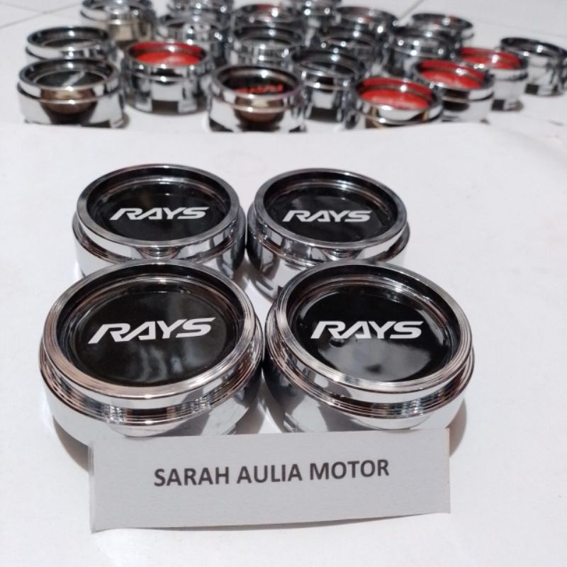 Jual Tutup Velg Dop Roda Racing Rays Putih Tabung Chrome Diameter Cm