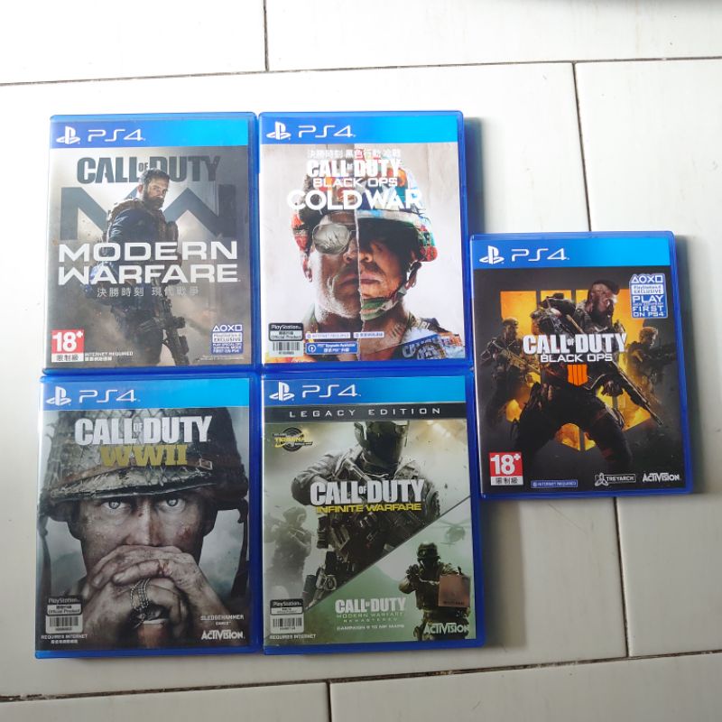 Jual bd/kaset ps4 cod call of duty/ cod series, modern warfare, cold war, vanguard, ww2