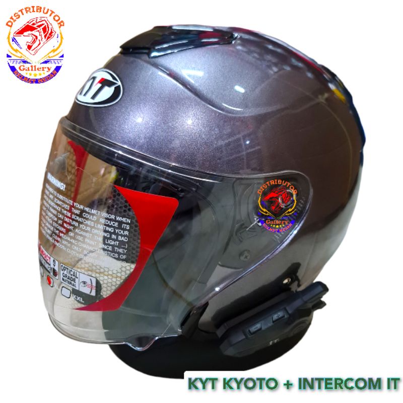 Jual HELM KYT KYOTO + INTERCOM IT ( PAKET HELM + INTERCOM ) | Shopee ...